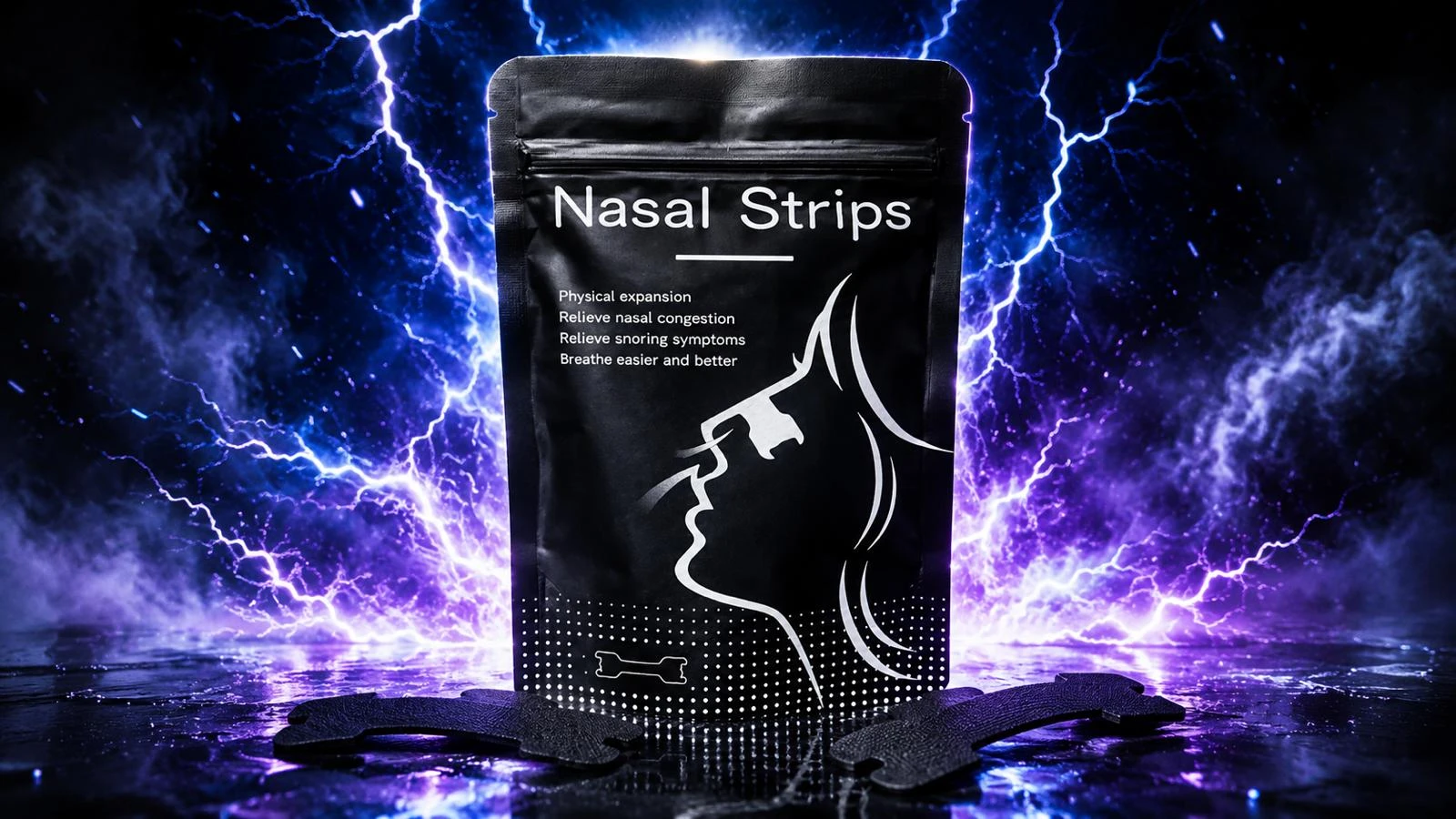 Nasenstreifen – Verpackung Nasal Strips mit schwarzen Nasenstreifen